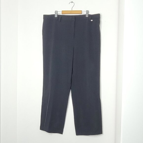 Intuitions Black Trousers Business Casual Wide Leg Dress Pant Plus Size 22W - Picture 1 of 13
